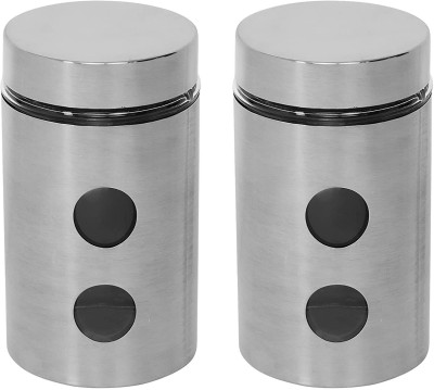 Cutting EDGE Steel, Glass Grocery Container  - 1200 ml(Pack of 2, Silver)