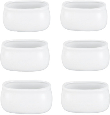 PAUL SONS Ceramic Tea Coffee & Sugar Container  - 100 ml(Pack of 6, White)