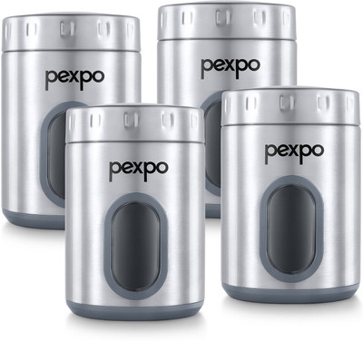 pexpo Steel Grocery Container  - 1000 ml(Pack of 4, Silver)