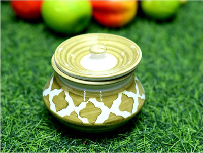 Jetwals Ceramic Pickle Jar  - 300 ml(Multicolor)