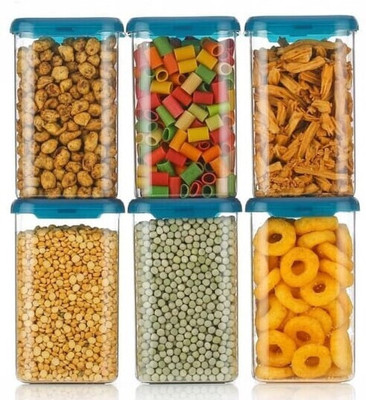 Ecodex Plastic Grocery Container  - 1200 ml(Pack of 6, Blue)