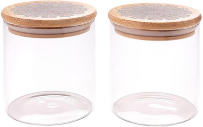 KUBER INDUSTRIES Glass Utility Container  - 300 ml(Pack of 2, Clear)