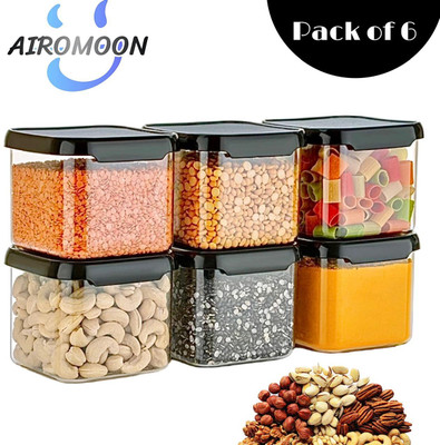 AIROMOON Plastic Grocery Container  - 500 ml(Pack of 6, Clear)