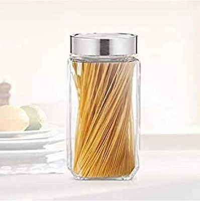 RUHI LIFE STYLE Glass Grocery Container  - 1000 ml(Pack of 2, White)