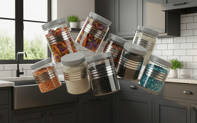 THE Impala Plastic Grocery Container  - 1200 ml, 900 ml, 650 ml, 350 ml(Pack of 24, Transparent)