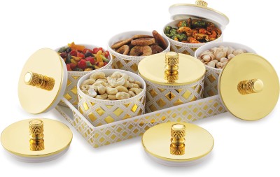 Flipkart SmartBuy Plastic Grocery Container  - 500 ml(Pack of 6, Gold)