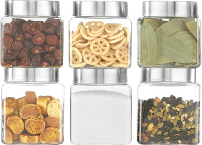 KOLORR Plastic Grocery Container  - 1200 ml, 1400 ml(Pack of 6, Clear)
