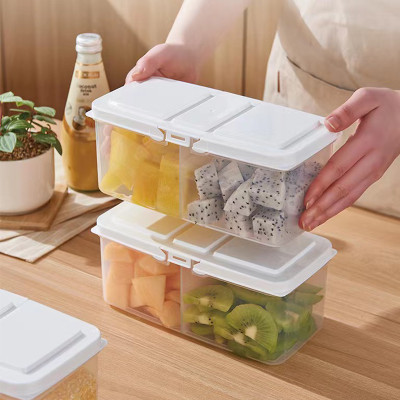 HASHFLOW Plastic Fridge Container  - 1500 ml(Pack of 2, Clear)
