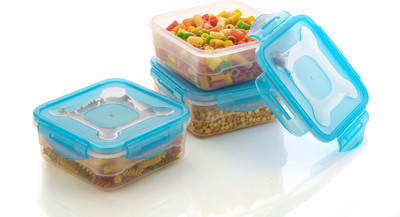 ZedZero Plastic Grocery Container  - 800 ml(Pack of 3, Blue)