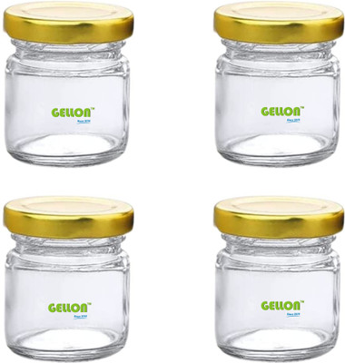 gellon Glass Utility Container  - 50 ml(Pack of 4, Clear)