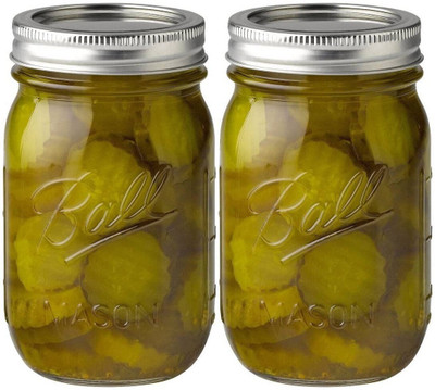 Star Work Glass Grocery Container  - 500 ml(Pack of 2, Clear)