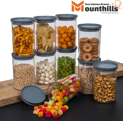 MOUNTHILLS Plastic Grocery Container  - 900 ml(Pack of 10, Grey)