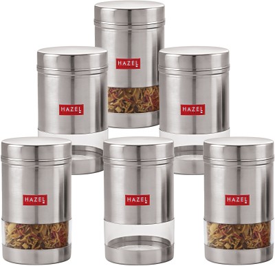 HAZEL Steel Grocery Container  - 1700 ml(Pack of 6, Silver)