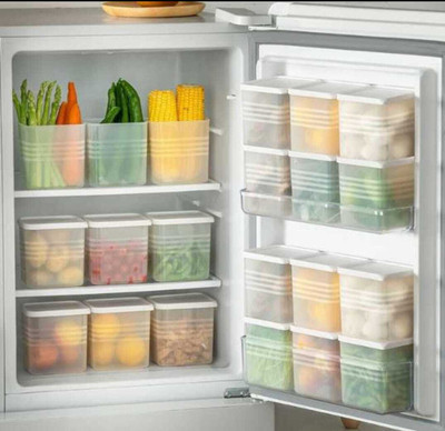 OCTRAWARE Plastic Grocery Container  - 1000 ml(Pack of 12, White)