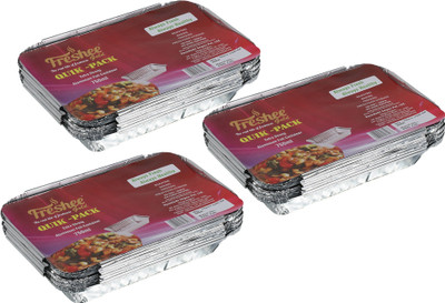 Freshee Aluminium Utility Container  - 750 ml(Pack of 3, Silver)