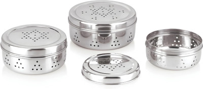 VOELT Stainless Steel Sprout Maker  - 800 ml(Pack of 3, Silver)