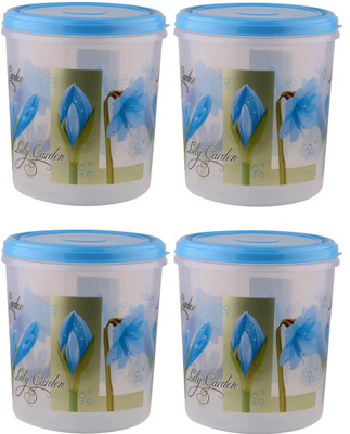 AK HUB Plastic Grocery Container  - 10000 ml(Pack of 4, Blue)