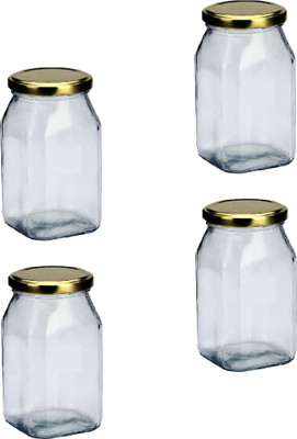 AFAST Glass Utility Container  - 400 ml(Pack of 4, Clear)