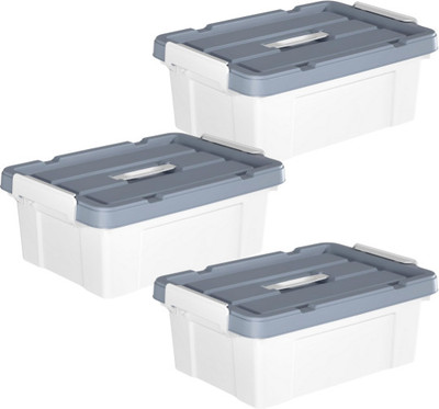MT BROTHERS Plastic Utility Container  - 15 L(Pack of 3, Grey)