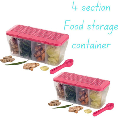 Shreeva Enterprise Plastic Grocery Container  - 1800 ml(Pack of 2, Multicolor)