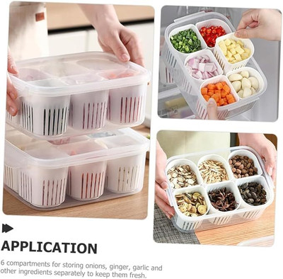 NEWSPARSH Plastic Fridge Container  - 2200 ml(Pack of 2, White)