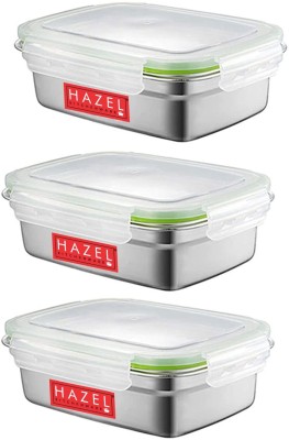 HAZEL Steel Utility Container  - 350 ml(Pack of 3, Silver)