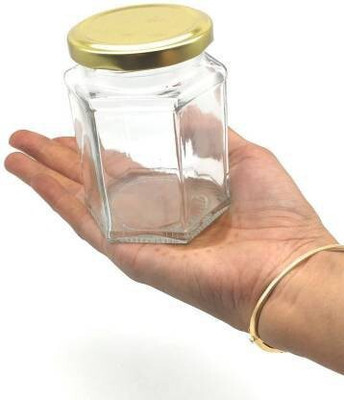 b7 Creations Glass Honey Jar  - 250 ml(Pack of 6, Clear)