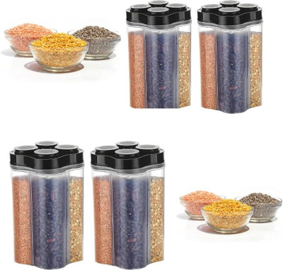 MAAKI Plastic Utility Container  - 2500 ml(Pack of 4, Black)