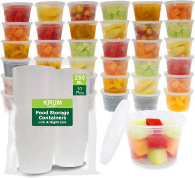 Raga Plus Plastic Utility Container  - 250 ml(Pack of 10, Clear)