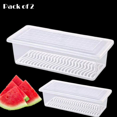 Zubix Plastic Fridge Container  - 1500 ml(Pack of 5, Clear)