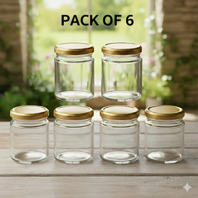 Thydrate Glass Utility Container  - 200 ml(Pack of 6, Clear)