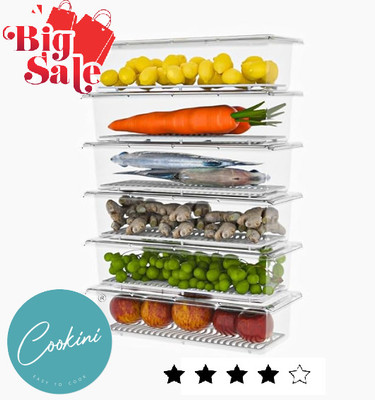 cookini Plastic Utility Container  - 1500 ml(Pack of 6, Clear)