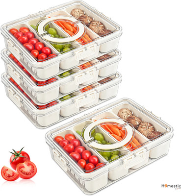 HOMESTIC Plastic Fridge Container  - 2.7 kg(Pack of 4, Clear)