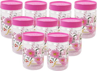KUBER INDUSTRIES Plastic Grocery Container  - 1100 ml(Pack of 9, Pink)