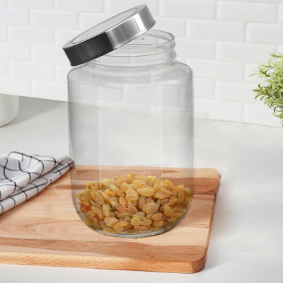 Pure Source India Glass Grocery Container  - 3 L(Clear)