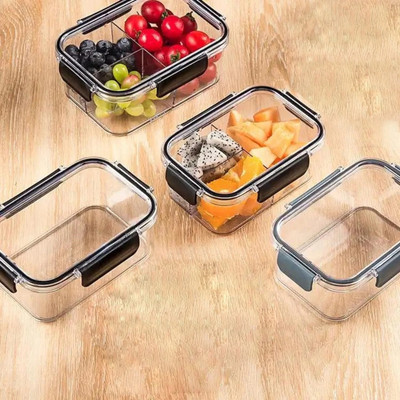 Antic Plastic Grocery Container  - 800 ml(Pack of 4, Clear)