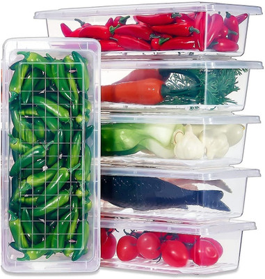 Ecodex Plastic Fridge Container  - 1500 ml(Pack of 6, Clear)