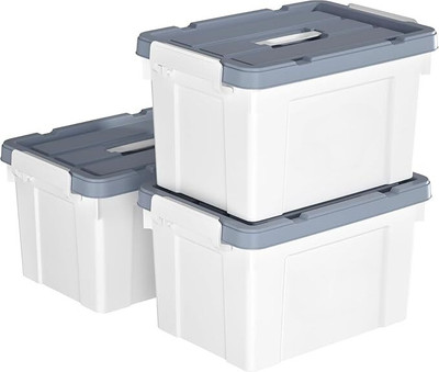 GRACIOUS MART Plastic Utility Container  - 6 kg(Pack of 3, Grey, White)