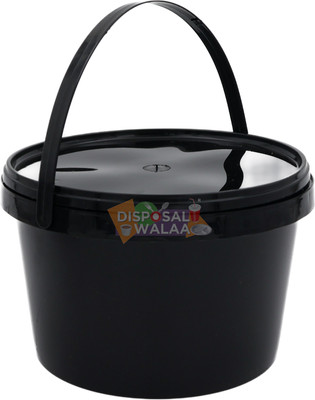 DISPOSALWALAA Plastic Utility Container  - 2000 ml(Pack of 20, Black)