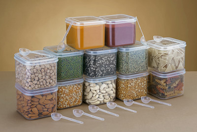 EMBICON Plastic Grocery Container  - 500 ml(Pack of 12, Transparent)