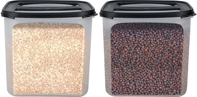 Flipkart SmartBuy Plastic Utility Container  - 4.5 L(Pack of 2, Black)