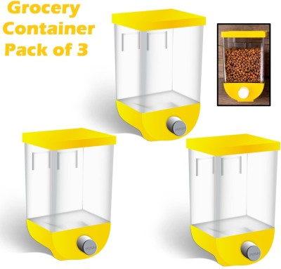 ZURU BUNCH Plastic Grocery Container  - 1100 ml(Pack of 3, Yellow)