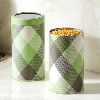 JARSOME Steel Grocery Container  - 2200 ml(Pack of 2, Green)