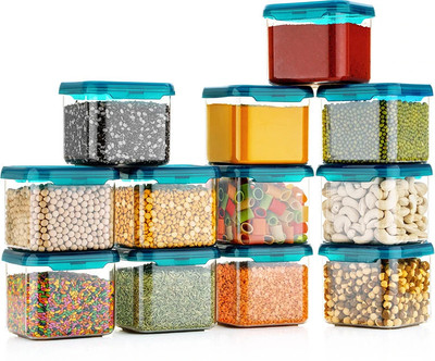 Flipkart SmartBuy Plastic Grocery Container  - 500 ml(Pack of 12, Clear)
