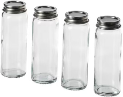 IKEA Glass Utility Container  - 100 ml(Pack of 4, Clear)