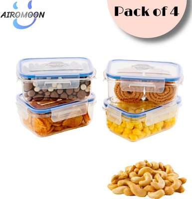 AIROMOON Plastic Grocery Container  - 600 ml(Pack of 4, Blue)