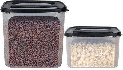 Flipkart SmartBuy Plastic Utility Container  - 3 L, 4.5 L(Pack of 2, Black)