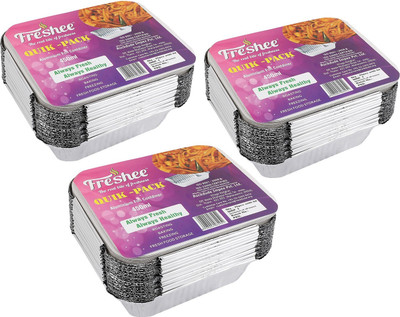 Freshee Aluminium Grocery Container  - 450 ml(Pack of 25, Silver)