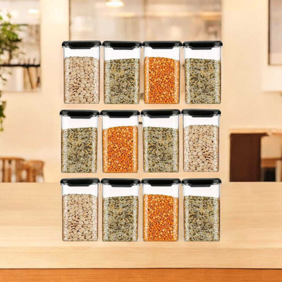 DANGIGEV Plastic Utility Container  - 1100 ml(Pack of 12, Transparent)