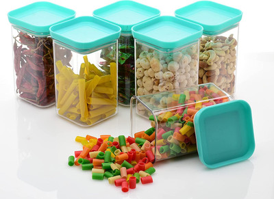 Antara Plastic Grocery Container  - 1100 ml(Pack of 6, White)